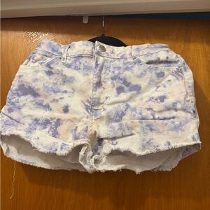 Wild Fable Purple and Cream Jean Shorts